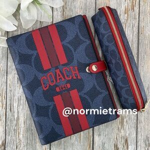 Coach Varsity Notebook & Pencil Case In Signature Canvas With Coach Graphic